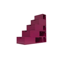 escalier cube de rangement hauteur 125 cm  prune esc125-pr