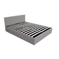cadre de lit edgar avec sommier relevable à lattes en tissu - gris clair, largeur - 140 cm