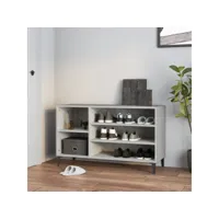 moderne armoire à chaussures gris béton 102x36x60 cm bois d'ingénierie - meuble étagère à chaussures
