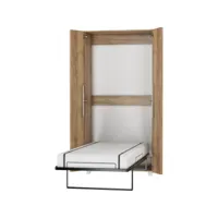 armoire lit escamotable vertical 90x200 cm or artisan avec porte lit rabattable lit mural todor
