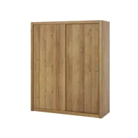 armoire portes coulissantes - rinker - 180 cm -  or artisanal chêne