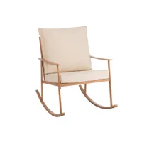 fauteuil à bascule métal blanc et naturel wilo