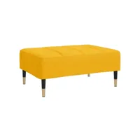 repose-pied, tabouret pouf, tabouret bas jaune 78x56x32 cm velours lqf48867 meuble pro