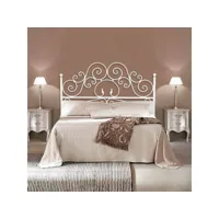 lit double avec tête de lit en fer blanc avec conteneur 170x202xh.135 cm