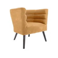 fauteuil design en velours et bois explicit ocre