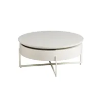 table basse acier-bois-céramique - rando - l 85 x l 85 x h 38 cm