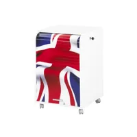 caisson de bureau blanc 2 tiroirs - coloris: drapeau anglais 701 orga070blb701