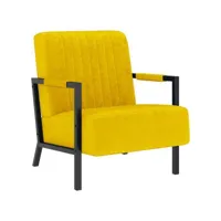 fauteuil  fauteuil de relaxation fauteuil salon jaune moutarde velours meuble pro frco10074