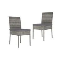 lot de 2 chaises  chaises de salle à manger chaise de jardin  résine tressée gris meuble pro frco94209