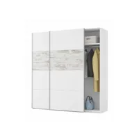 armoire penderie emma avec portes coulissantes l180 x h200cm -  blanc