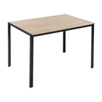 table de salle à manger 120 x 80 cm bois clair et noir newfield 373624