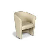 fauteuil abrera, fauteuil de salon, siège rembourré, chaise avec accoudoirs en éco-cuir, 64x63h76 cm, beige 8052773000857