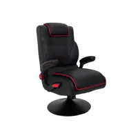 rayso - fauteuil de bureau rabattable noir et rouge