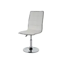 2x chaise de salle à manger hwc-c41, fauteuil, similicuir ~ blanc