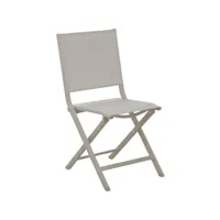 chaise jardin pliante en aluminium thema crème