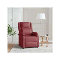 fauteuil inclinable  fauteuil de relaxation fauteuil salon  rouge bordeaux similicuir meuble pro frco70505