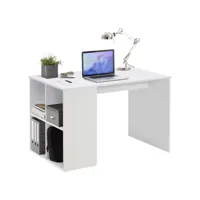 bureau avec étagères  bureau d'ordinateur bureau informatique latérales 117 x 72,9 x 73,5 cm blanc meuble pro frco33873