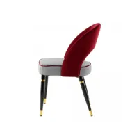 lot de 2 fauteuils fait main abe rouge 56x58 oeko tex® en polyester doux et soyeux