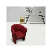 fauteuil dpanett, fauteuil de salon, siège rembourré, chaise avec accoudoirs en éco-cuir, 64x63h76 cm, rouge 8052773811484