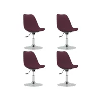 lot de 4 chaises pivotantes à manger chaises à dîner, chaises de cuisine violet tissu qdtr78433