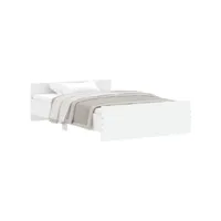 moderne structure de lit avec tête de lit/pied de lit blanc 120x190 cm deco394245