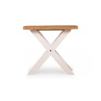table de chevet bois blanc 60x60x41cm - décoration d'autrefois