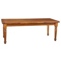 table à rallonge  en bois massif de tilleul, finition noyer l220xpr100xh80 cm