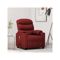fauteuil relax inclinable fauteuil de massage - fauteuil de relaxation rouge bordeaux tissu meuble pro frco31793