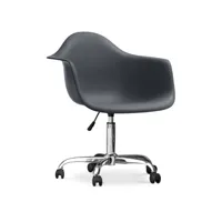chaise de bureau avec accoudoirs - chaise de bureau à roulettes - weston gris foncé