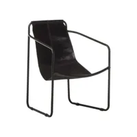 fauteuil  fauteuil de relaxation fauteuil salon noir cuir véritable meuble pro frco38305