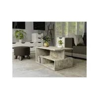 sienne - table basse - style industriel - imitation béton -90x51x43 cm - table à café - gris