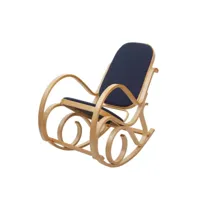 fauteuil à bascule m41, fauteuil tv, bois massif ~ aspect chêne, tissutextile gris anthracite