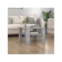 table basse table de salon  bout de canapé gris béton 60 x 60 x 42 cm aggloméré meuble pro frco66769