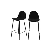 chaise pour îlot central henrik en tissu bouclette noir 65,5 cm (lot de 2)
