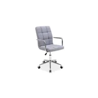 wione - chaise pivotante avec piètement chromé - hauteur 87-97 cm - chaise de bureau - revêtement en cuir écologique - gris