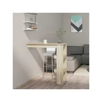 table bar murale table haute  table de cuisine chêne sonoma 102x45x103,5 cm bois d'ingénierie meuble pro frco30046