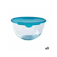 panier-repas rond avec couvercle pyrex cook & store bleu 2 l 22 x 22 x 11 cm silicone verre (3 unités)