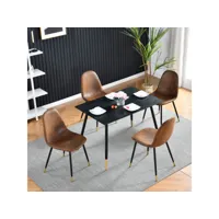 ensemble table avec 4 chaises rétro vintage ensembles pour cuisine noir + marron
