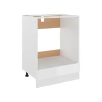 armoire à four, meuble bas cuisine, armoire rangement de cuisine blanc brillant 60x46x81,5 cm aggloméré pewv24067 meuble pro