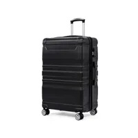 valise rigide en abs, avec serrure tsa et 4 roulettes, bagage à main, 47x31x75cm, noir