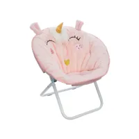 fauteuil enfant pliant coloris rose clair - diamètre 50 x hauteur 55 cm