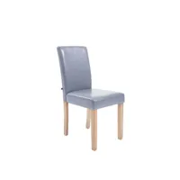 chaise de salle à manger ina similicuir avec pieds en bois , gris/nature