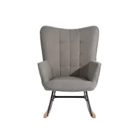 fauteuil à bascule rocking chair tissu gris