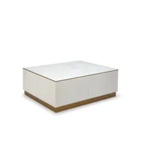 table basse thai natura blanc bois métal 120 x 100 x 45 cm
