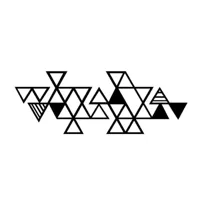 epikasa décoration en métal triangles 1 - art murale, décoration murale géométrique - entrée, salon, salle à manger, chambre, bureau - noir en métal, 101x3x37 cm am8681847253112