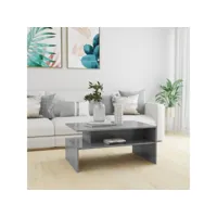 table basse table de salon  bout de canapé gris béton 90x60x42,5 cm aggloméré meuble pro frco89974