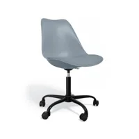 chaise de bureau avec roulettes - chaise de bureau pivotante - structure noire tulip gris clair