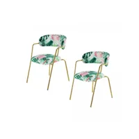 lot de 2 fauteuils fait main ake multicolore 61x58 fsc en polyester doux et soyeux