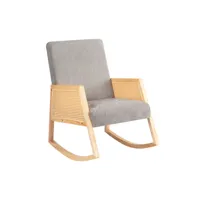 chaise à bascule moderne chaise à bascule avec bois massif chambre d'enfant fauteuil d'accentuation pour salon, chaises en rotin balcon véranda jardin cour côté piscine, dossier haut