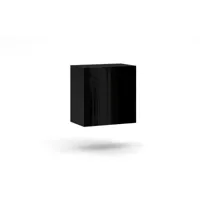 meuble salon suspendu - 50/50 cm -  noir/noir brillant - style moderne vivo 5